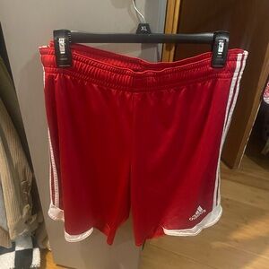 Red Adidas shorts
